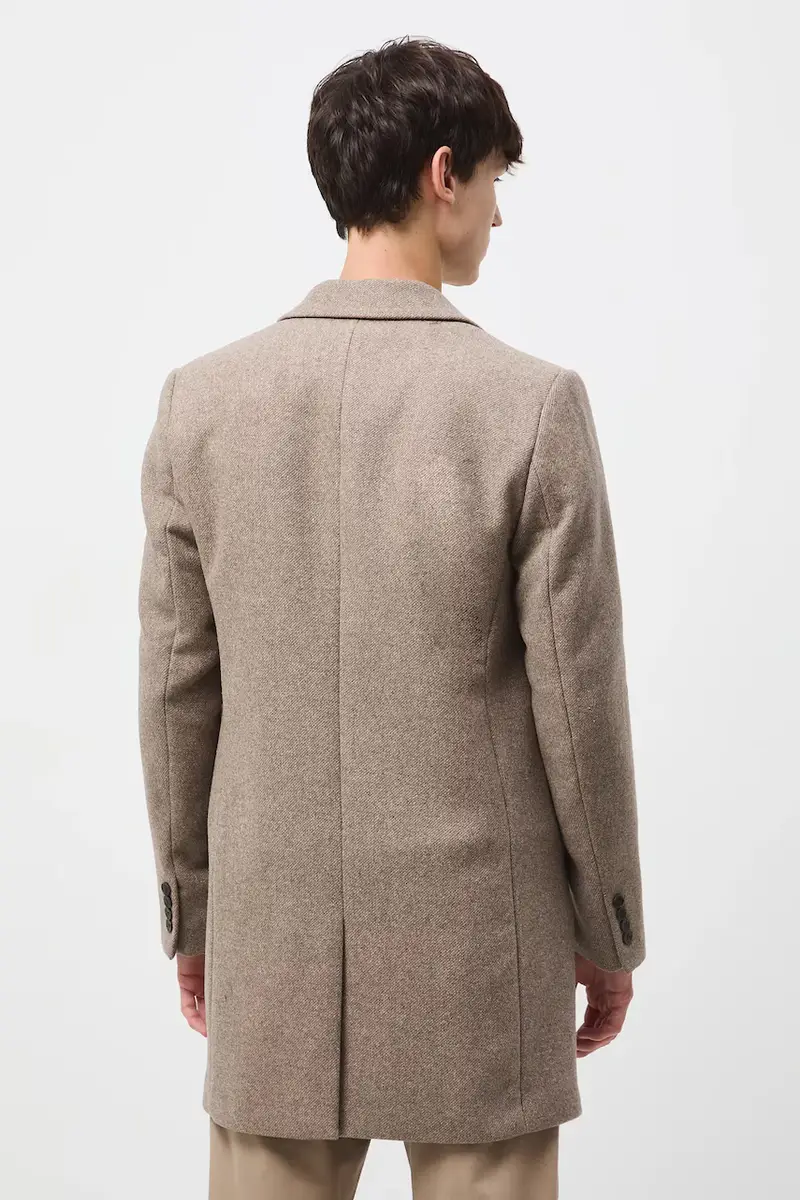 cappotto con aggiunta di lana colore beige miniatura 3
