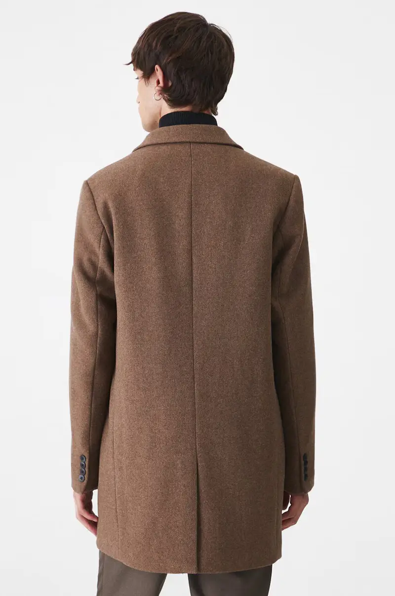 cappotto con aggiunta di lana colore marrone miniatura 3