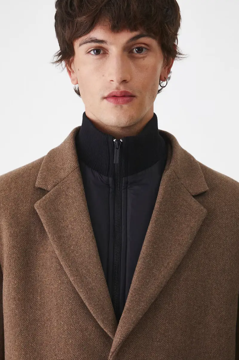 cappotto con aggiunta di lana colore marrone miniatura 4