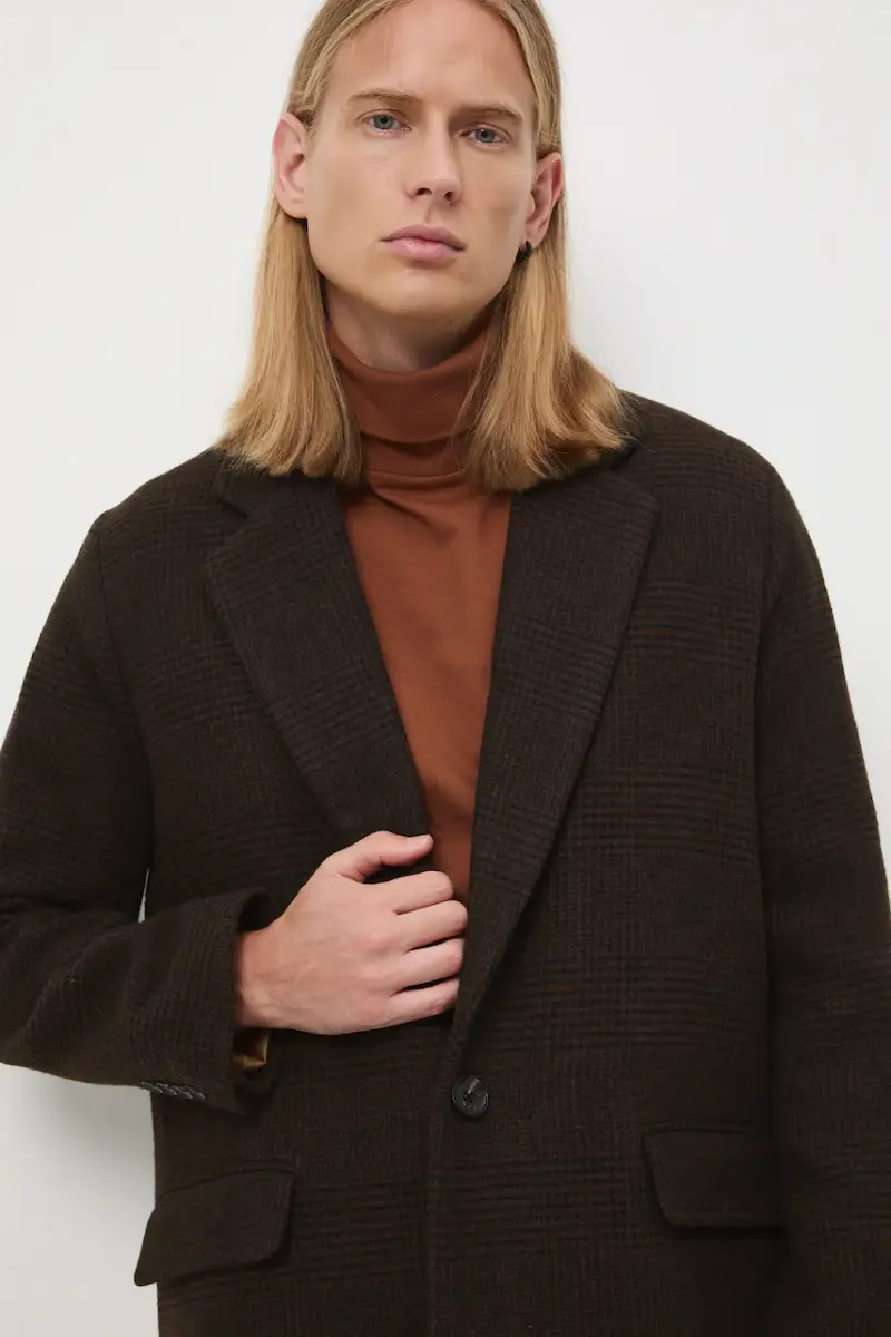 cappotto con aggiunta di lana colore marrone miniatura 4