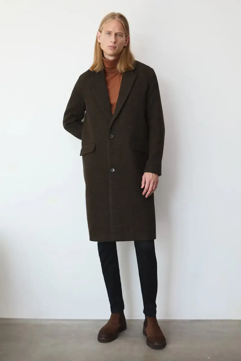 cappotto con aggiunta di lana colore marrone