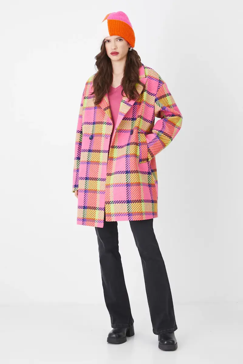 cappotto con aggiunta di lana donna Multicolore miniatura 2