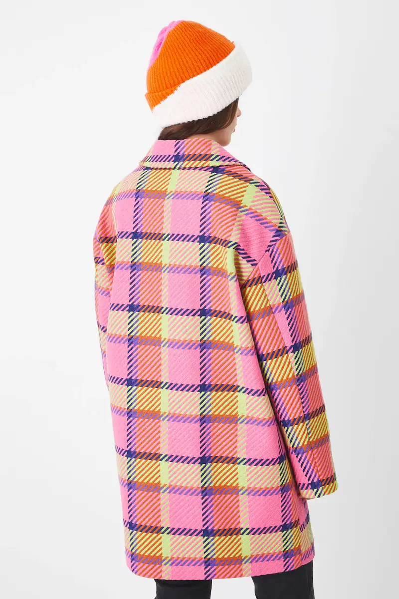 cappotto con aggiunta di lana donna Multicolore miniatura 3