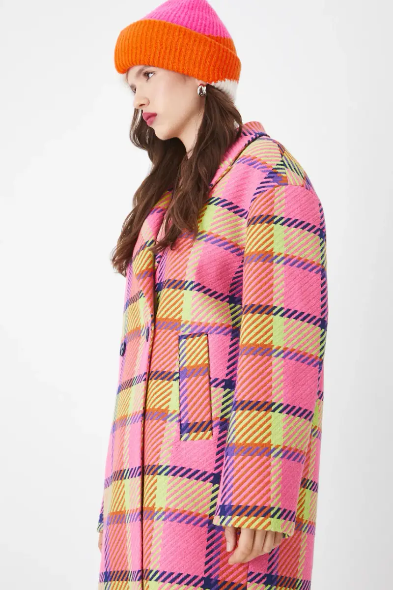 cappotto con aggiunta di lana donna Multicolore miniatura 4