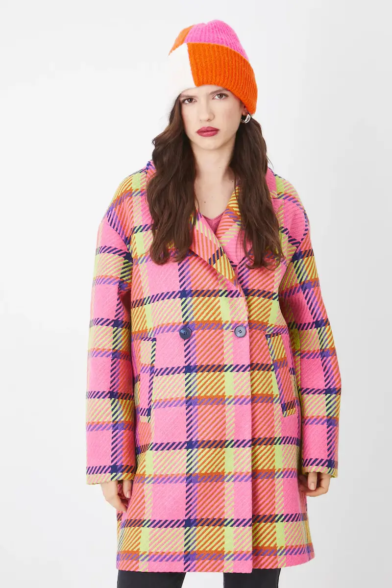 cappotto con aggiunta di lana donna Multicolore