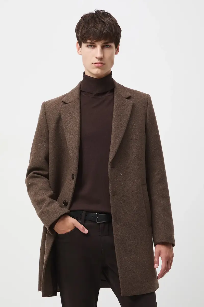 cappotto con aggiunta di lana Marrone miniatura 2