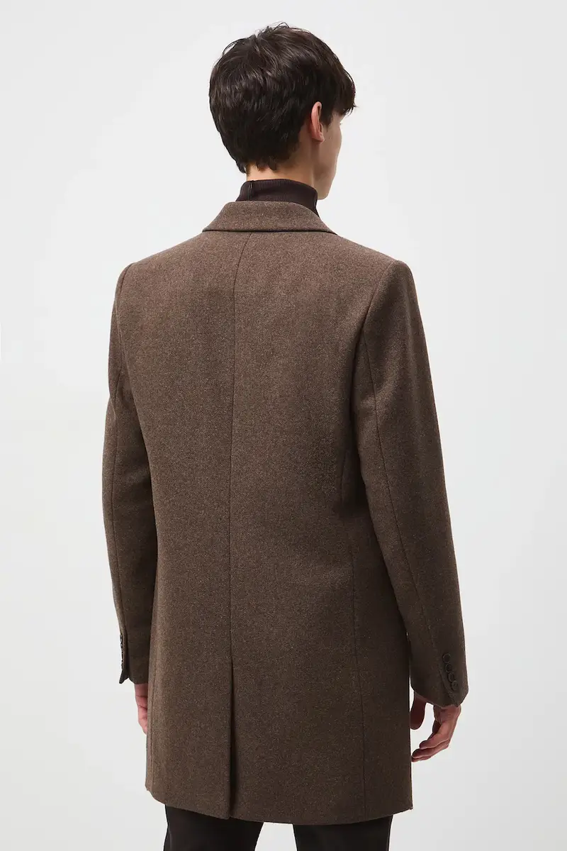 cappotto con aggiunta di lana Marrone miniatura 3