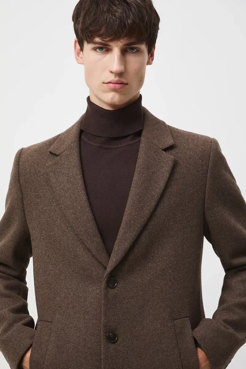 cappotto con aggiunta di lana Marrone miniatura 4