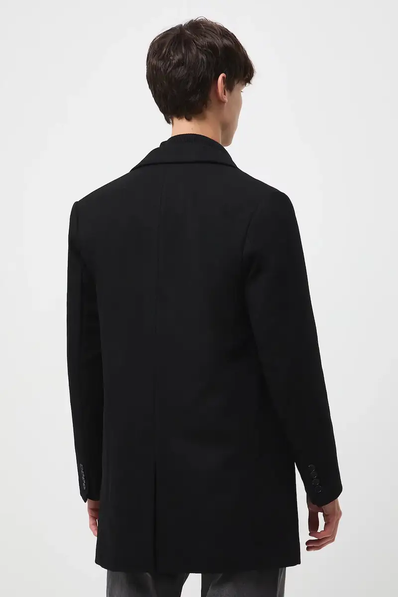 cappotto con aggiunta di lana Nero miniatura 3