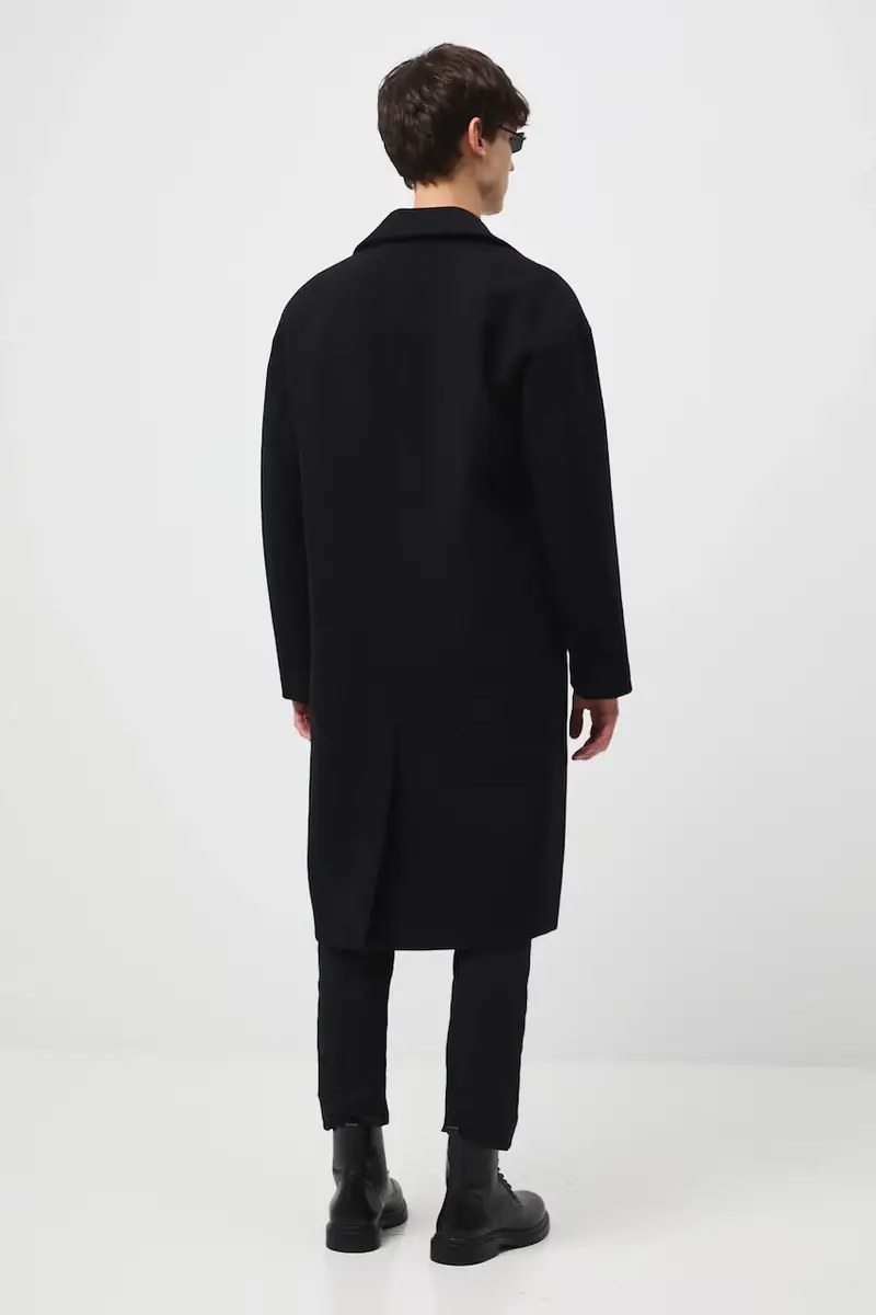 cappotto con aggiunta di lana Nero miniatura 3