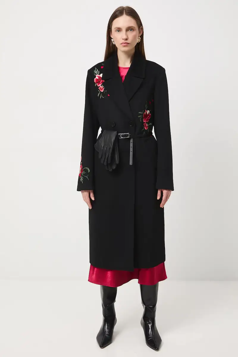 cappotto con aggiunta di lana Nero miniatura 2