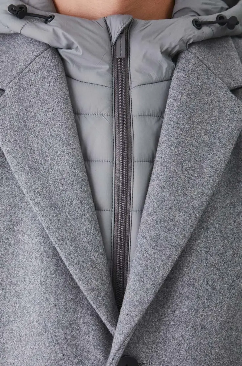 cappotto con aggiunta di lana uomo colore grigio miniatura 5