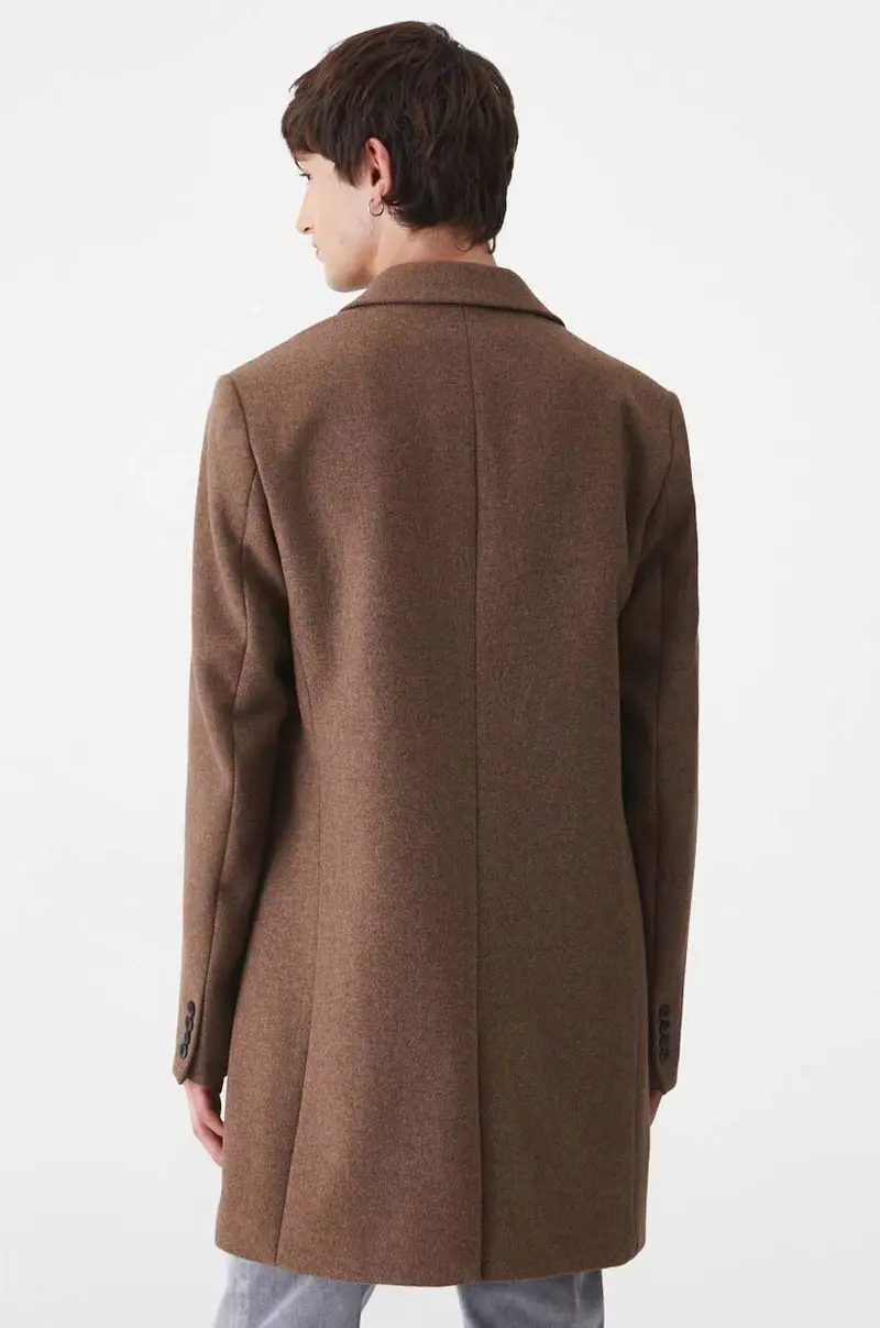 cappotto con aggiunta di lana uomo colore marrone miniatura 3