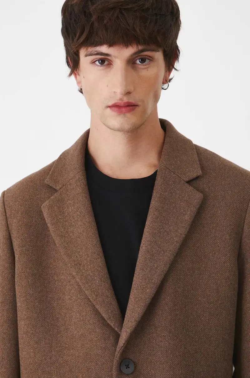 cappotto con aggiunta di lana uomo colore marrone miniatura 4