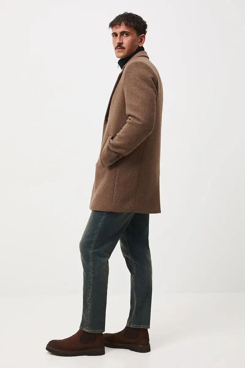 cappotto con aggiunta di lana uomo colore marrone miniatura 2