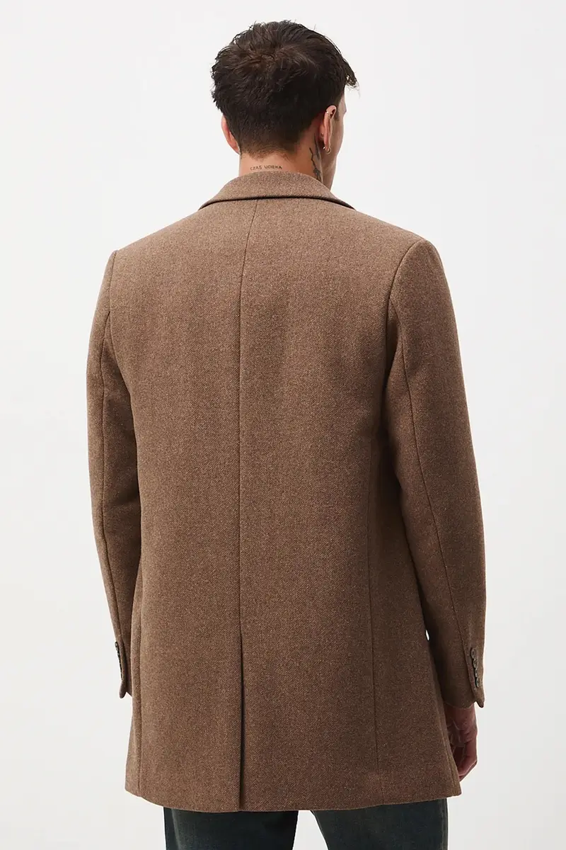 cappotto con aggiunta di lana uomo colore marrone miniatura 4