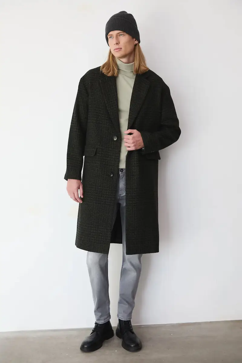 cappotto con aggiunta di lana uomo colore verde