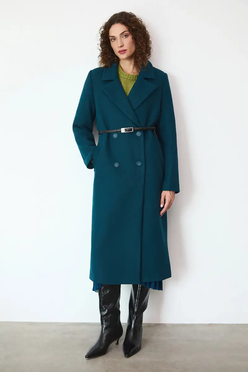 cappotto con aggiunta di lana Verde miniatura 2