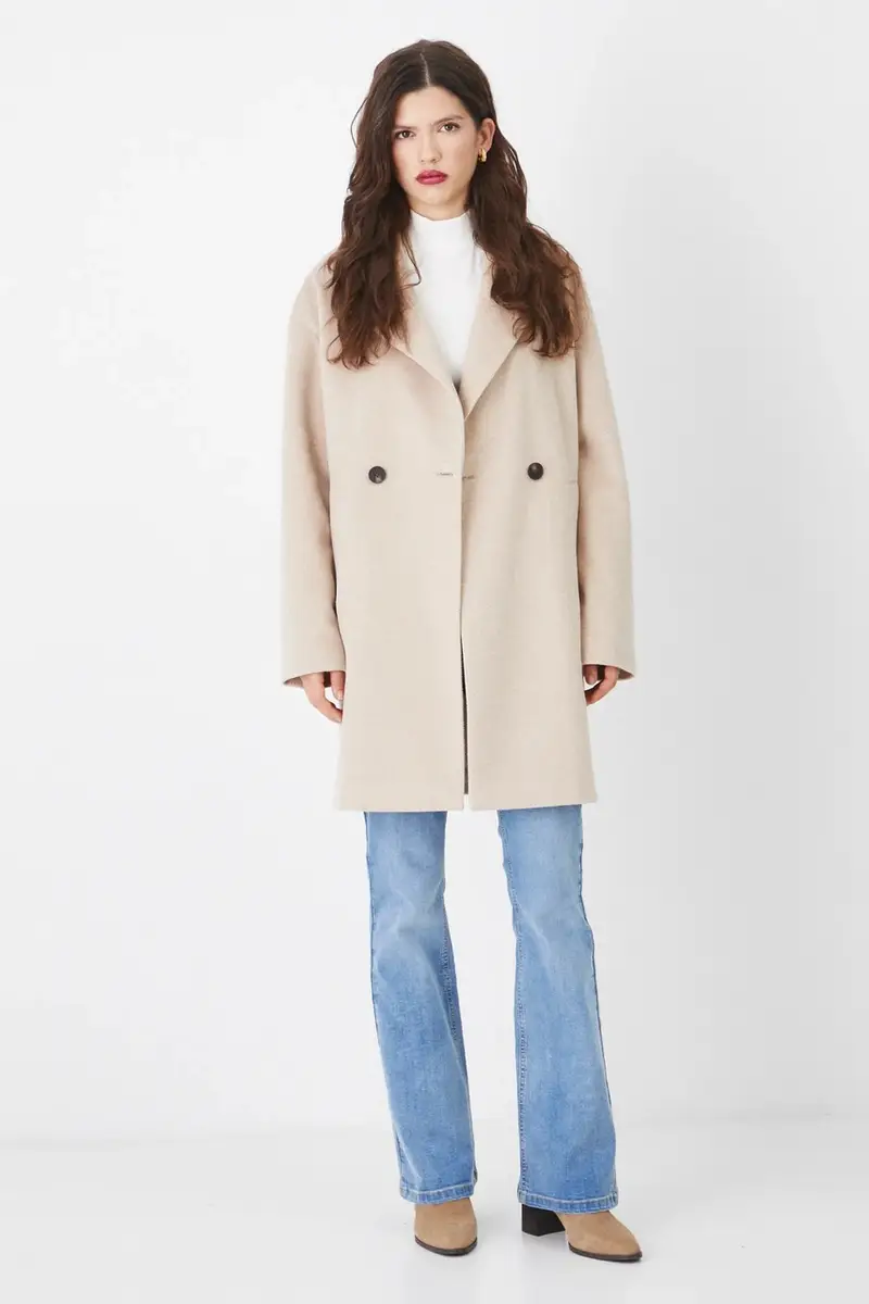 cappotto donna colore beige miniatura 2