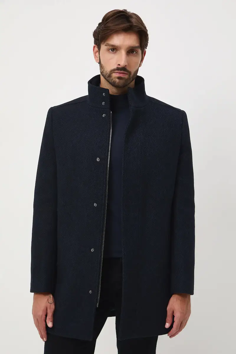 cappotto in lana Blu navy miniatura 2
