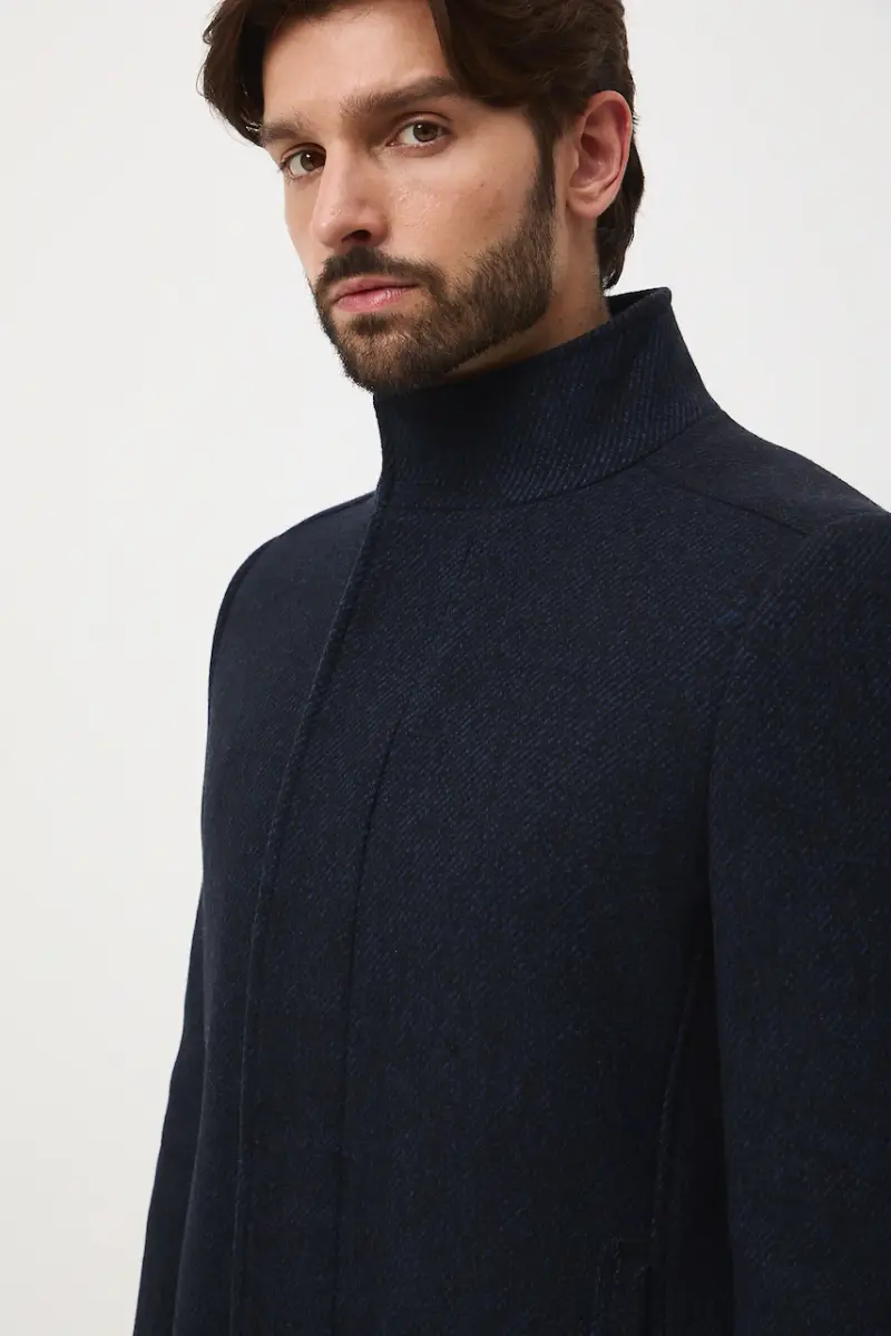 cappotto in lana Blu navy miniatura 4