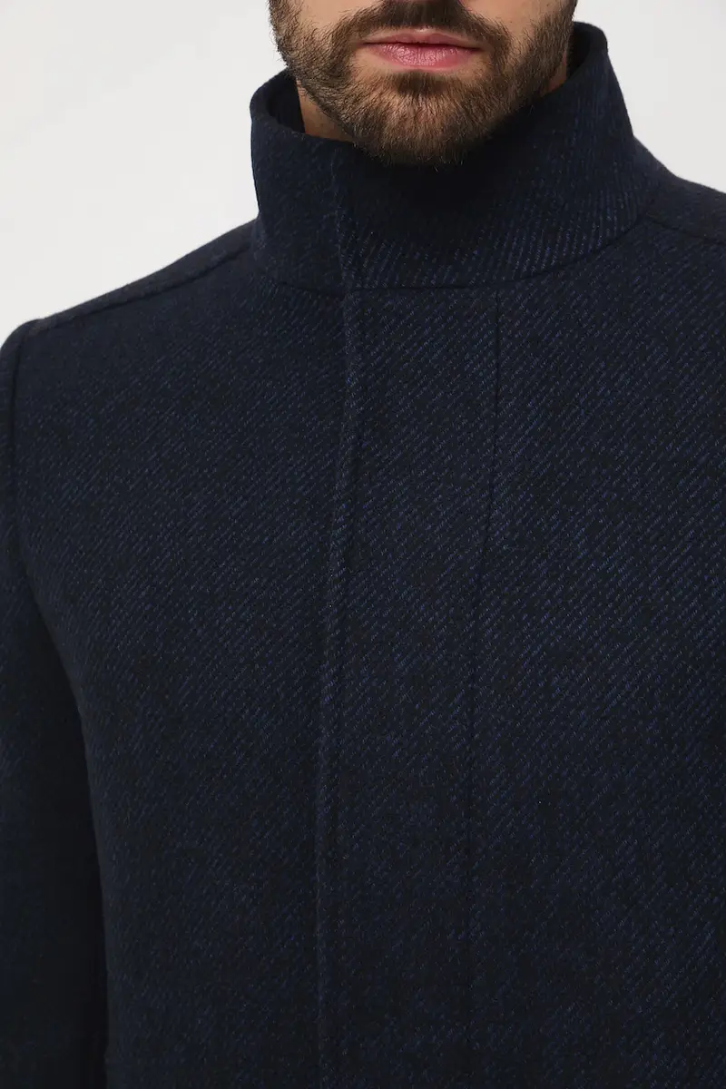 cappotto in lana Blu navy miniatura 5