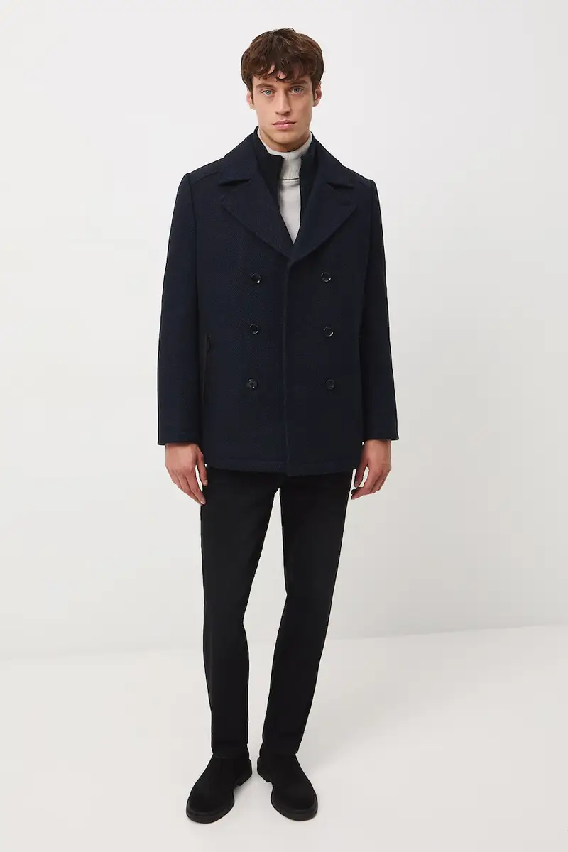 cappotto in lana Blu navy miniatura 2