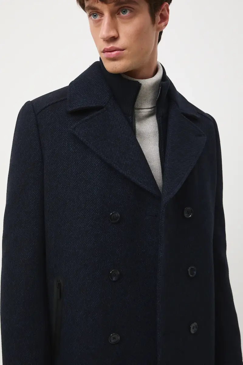 cappotto in lana Blu navy miniatura 5