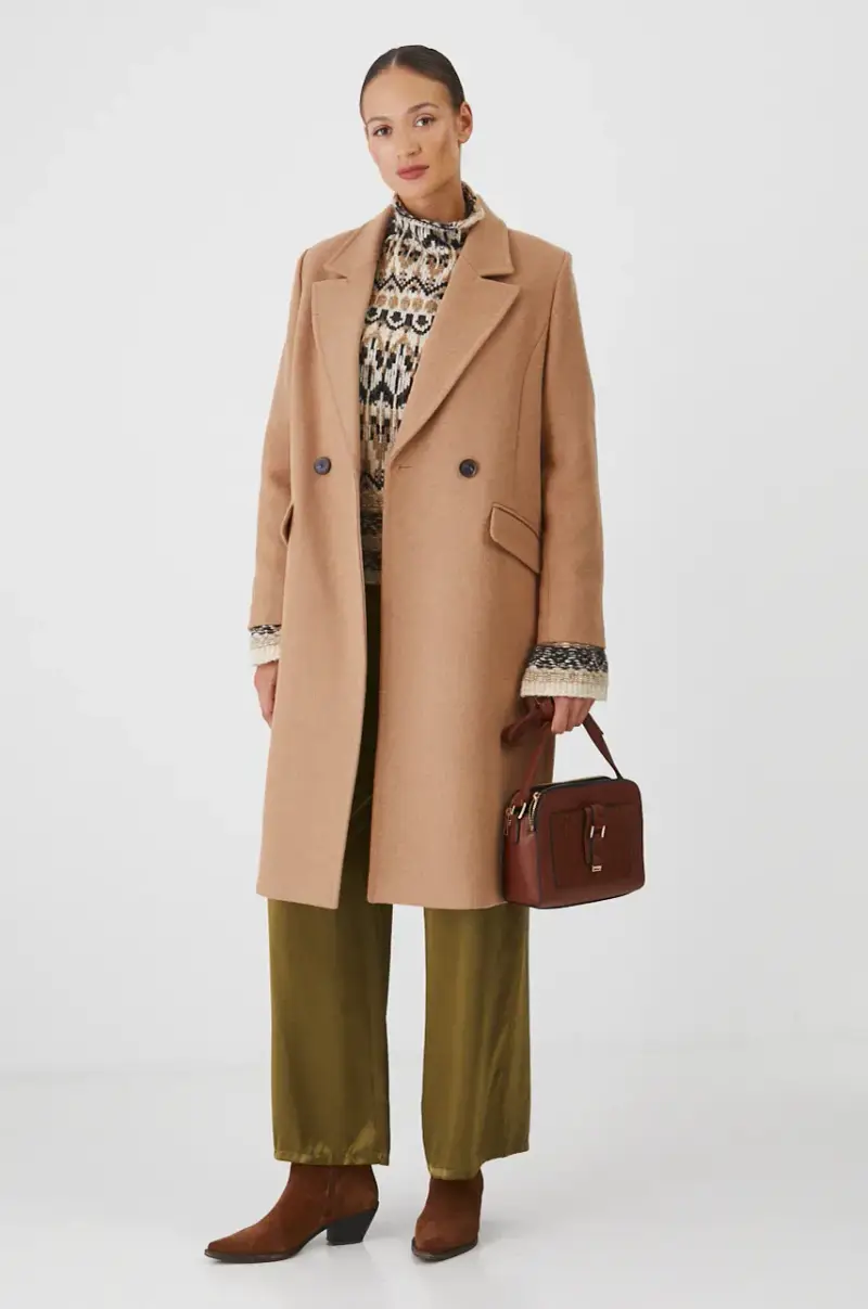 cappotto in lana donna colore beige miniatura 2