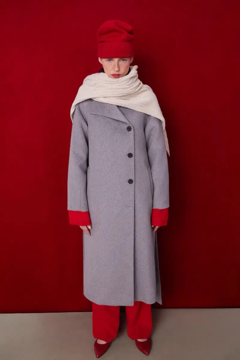 cappotto in lana donna colore grigio miniatura 4