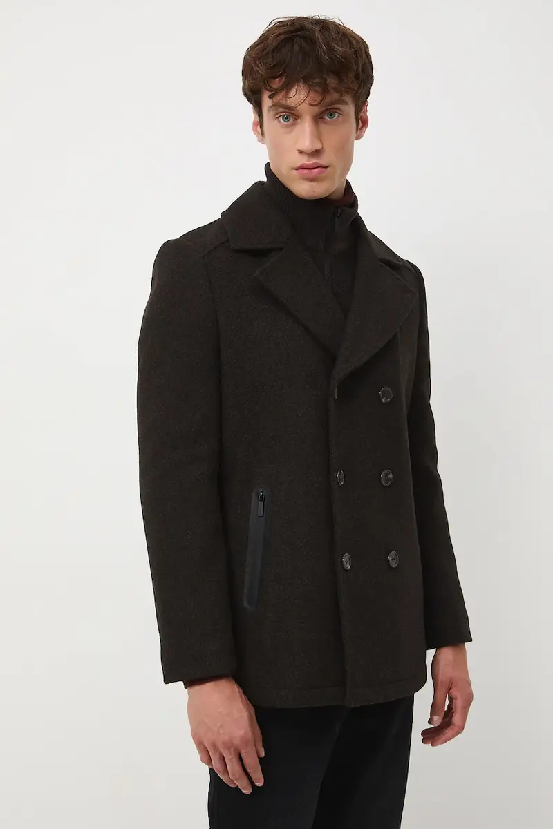 cappotto in lana uomo colore marrone miniatura 2