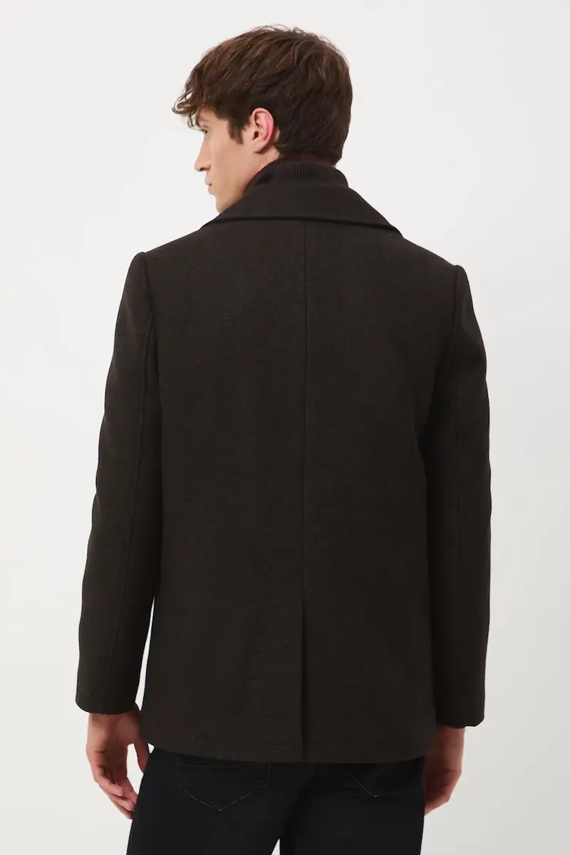 cappotto in lana uomo colore marrone miniatura 3