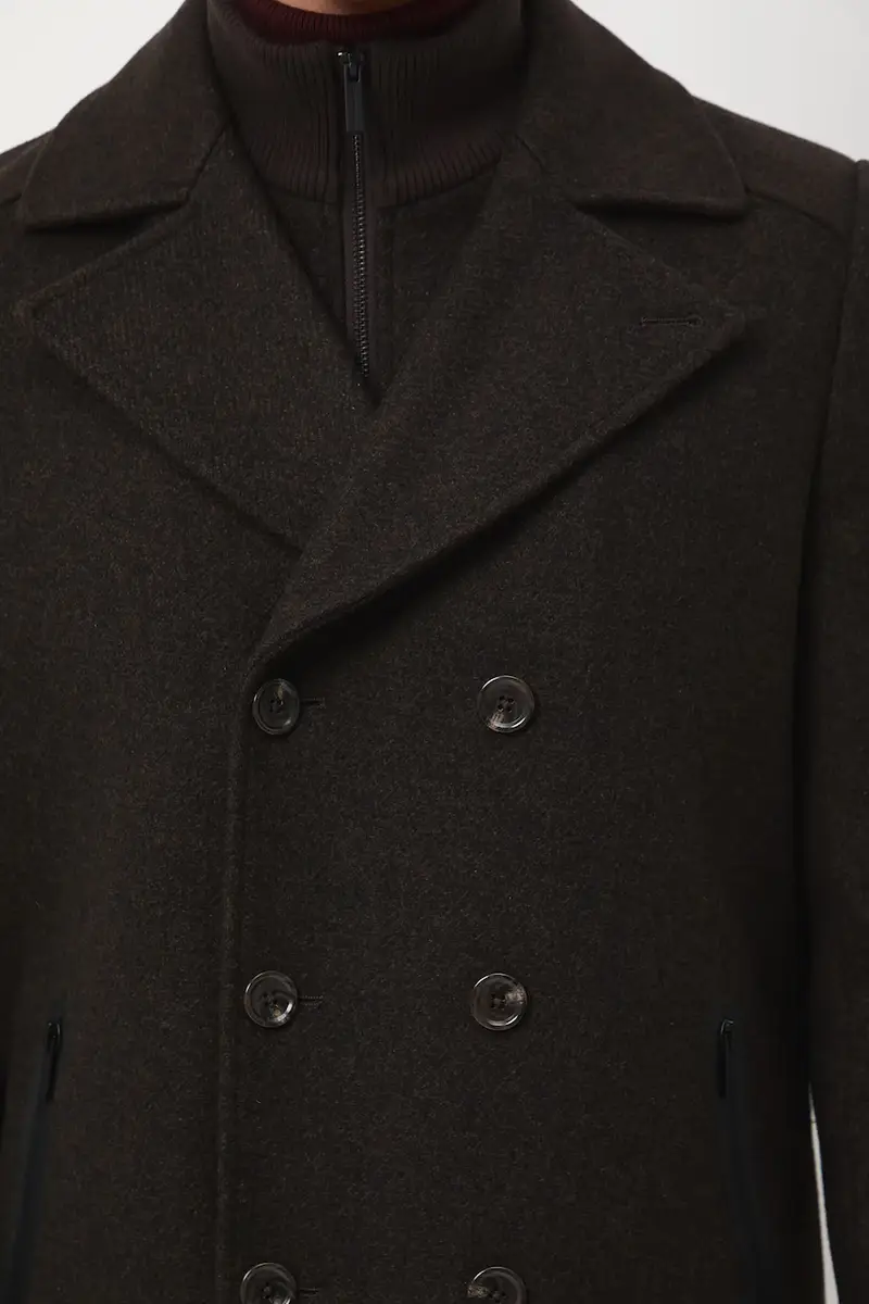 cappotto in lana uomo colore marrone miniatura 5