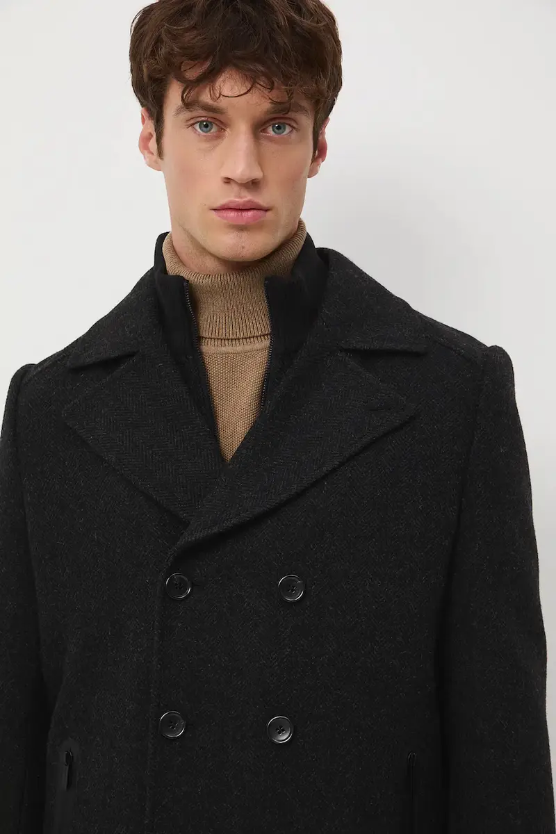 cappotto in lana uomo colore nero miniatura 4