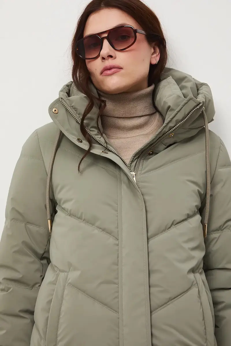 Medicine Cappotto verde donna in tessuto tecnico miniatura 4