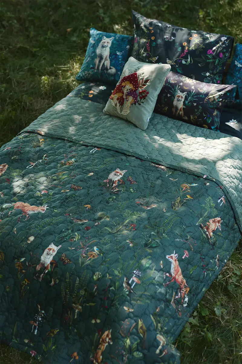 copriletto in cotone Verde