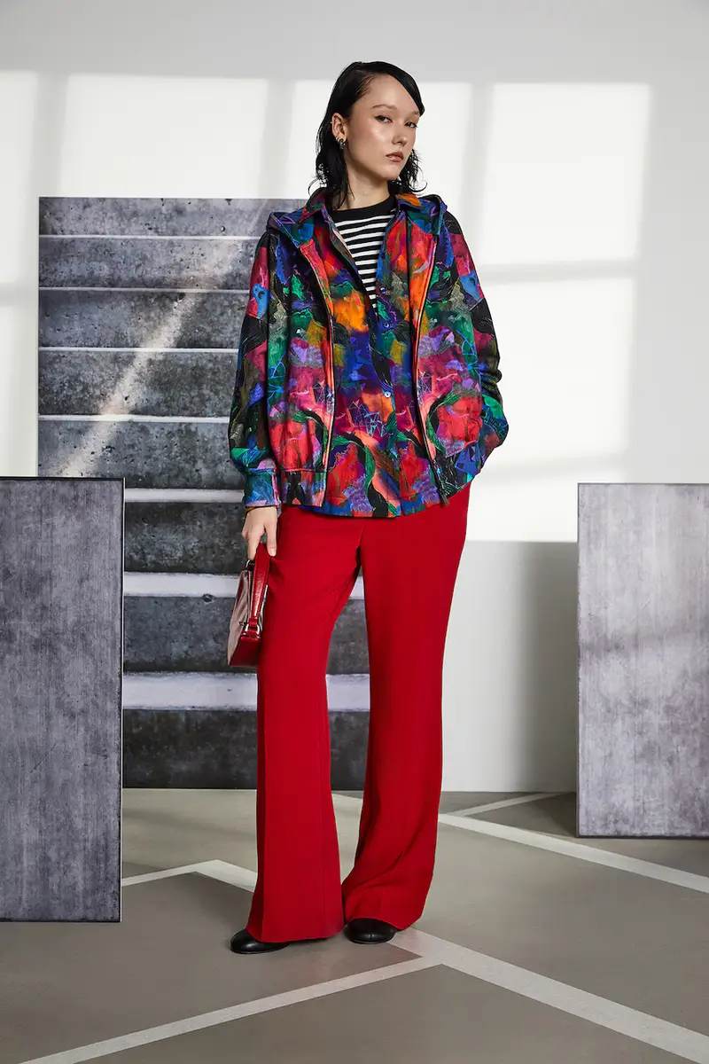 felpa in cotone donna con cappuccio Multicolore