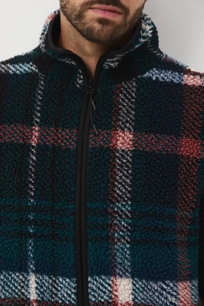 felpa in pile uomo Multicolore miniatura 5