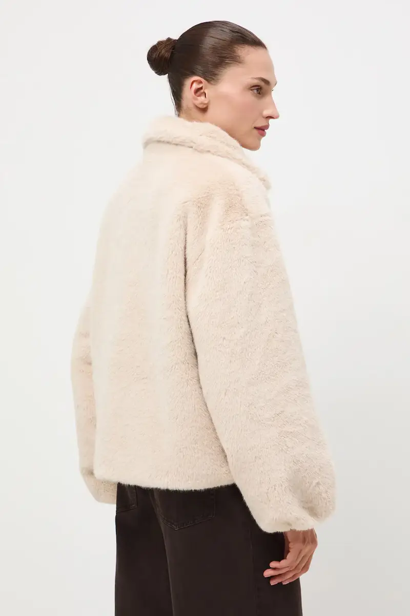 Medicine Giacca beige in pelliccia sintetica per donna miniatura 3