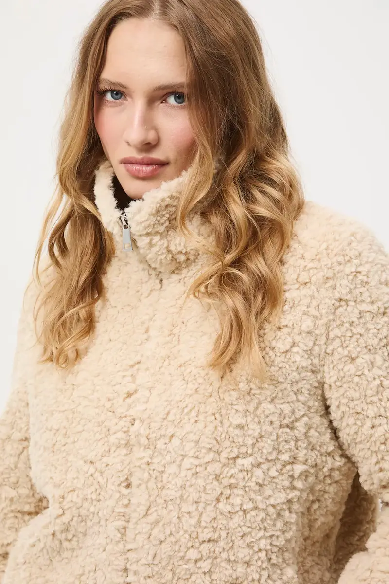 Medicine Giacca beige in pelliccia sintetica per donna miniatura 5