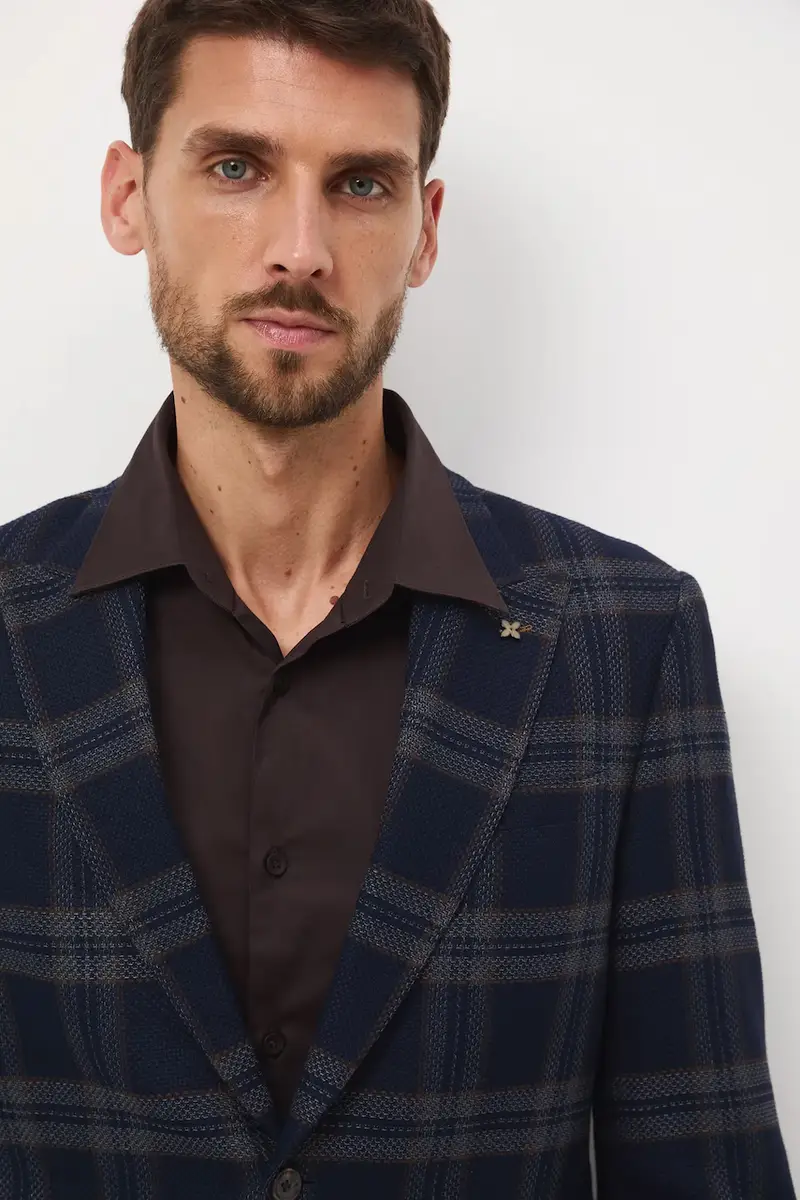 Medicine Giacca blu navy slim fit miniatura 4