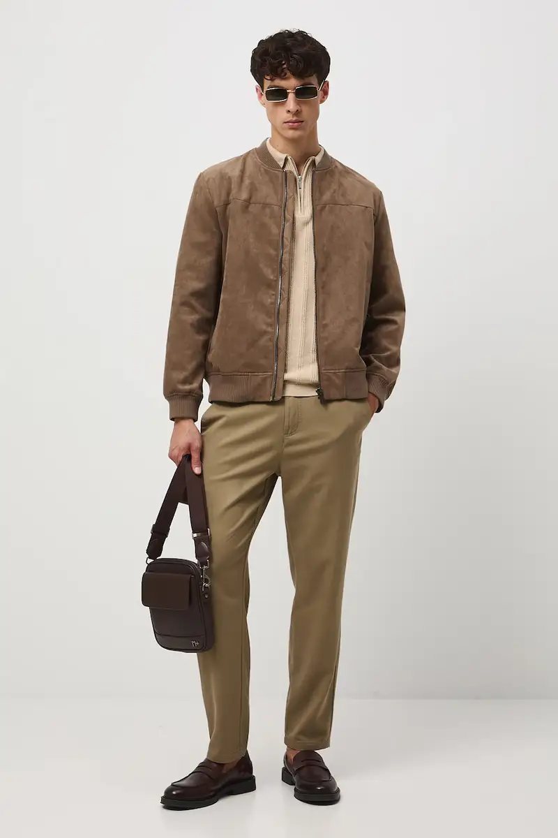 giacca bomber colore beige miniatura 2