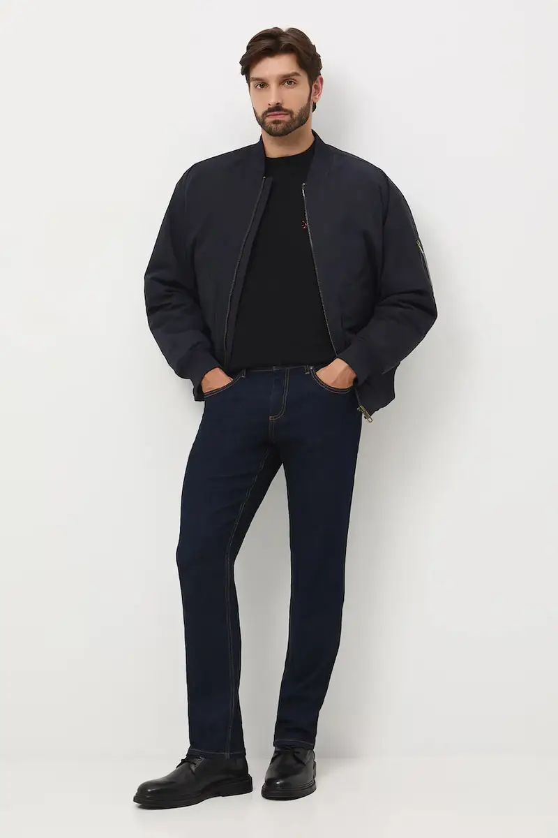 giacca bomber colore blu navy miniatura 2