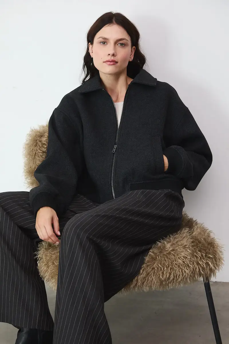 giacca bomber donna colore grigio miniatura 2