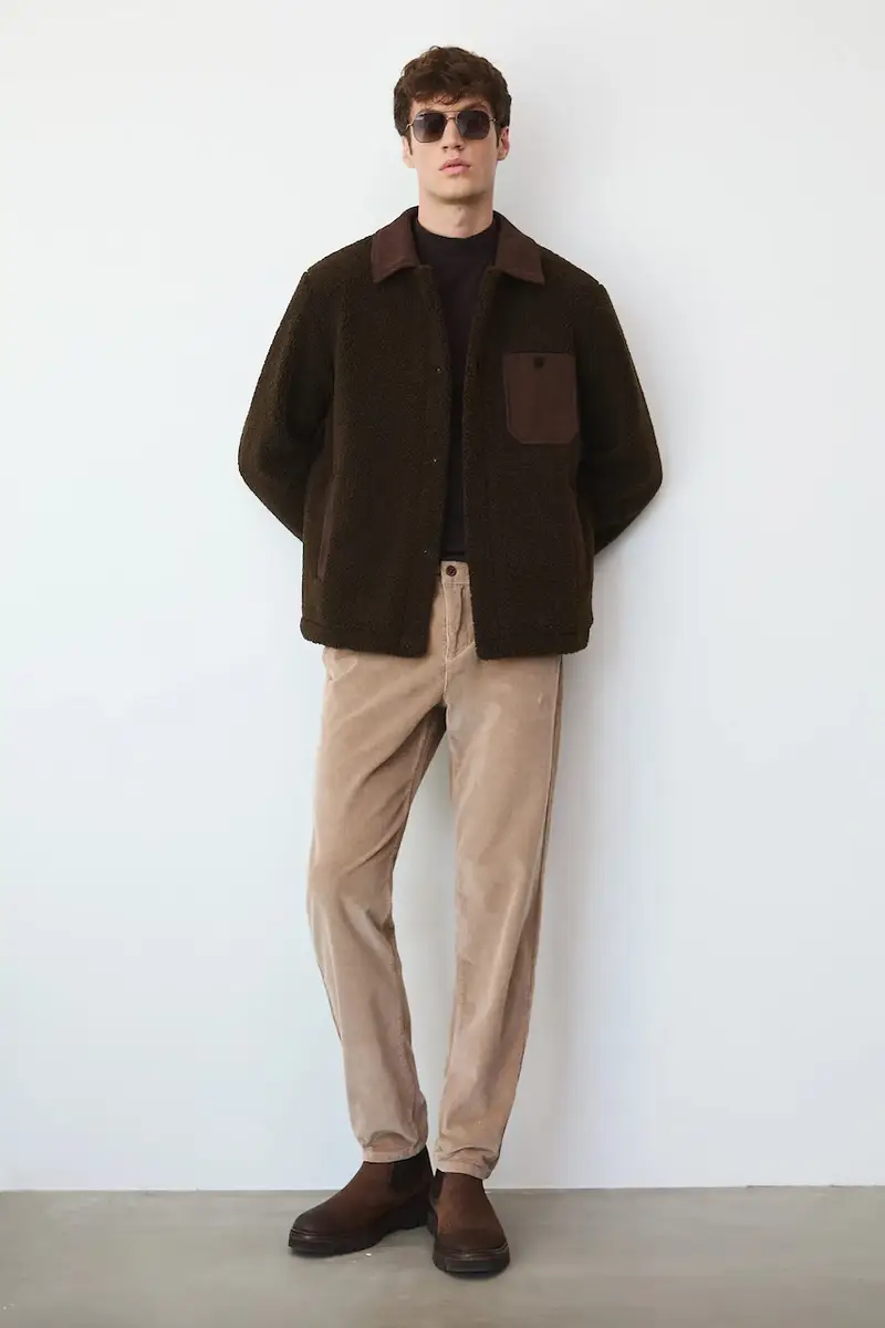 giacca camicia colore marrone miniatura 2