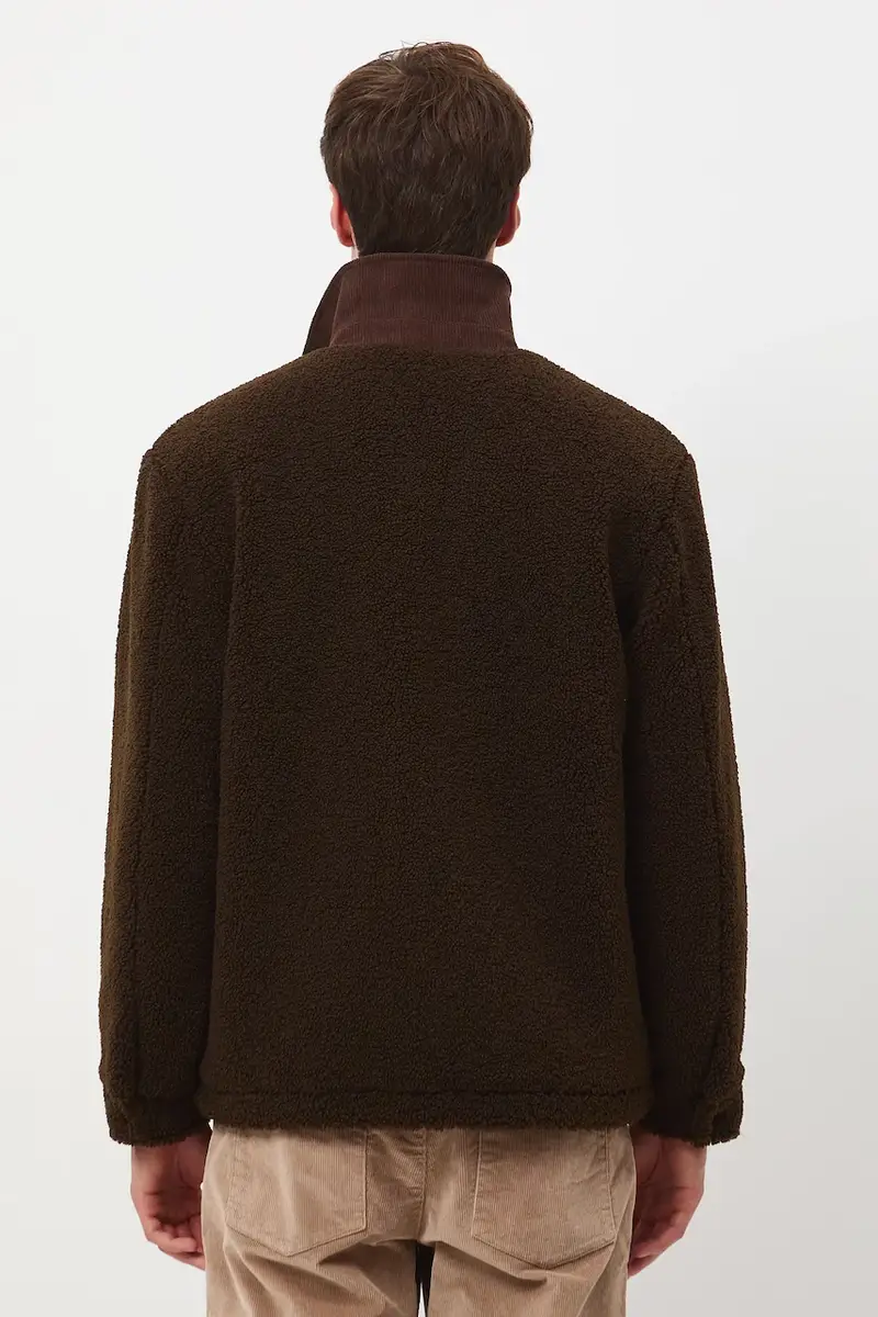 giacca camicia colore marrone miniatura 3