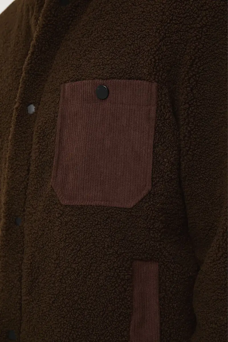 giacca camicia colore marrone miniatura 5