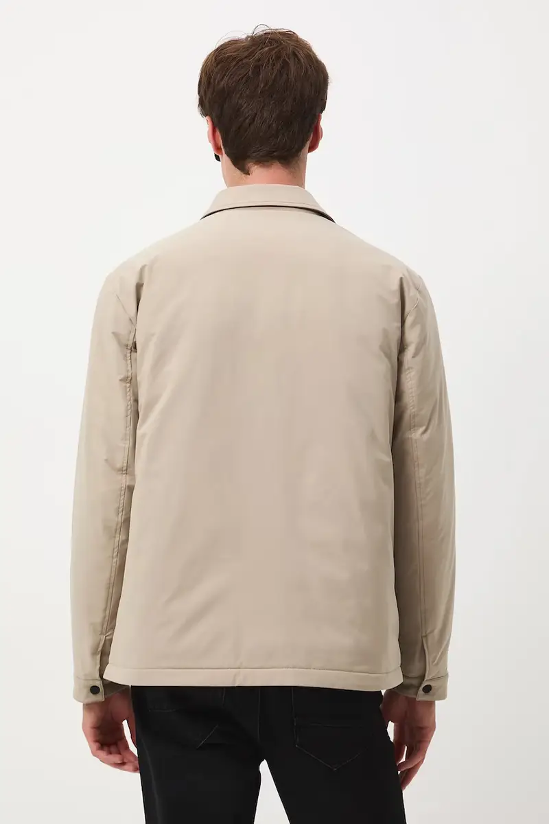 giacca camicia uomo colore beige miniatura 3