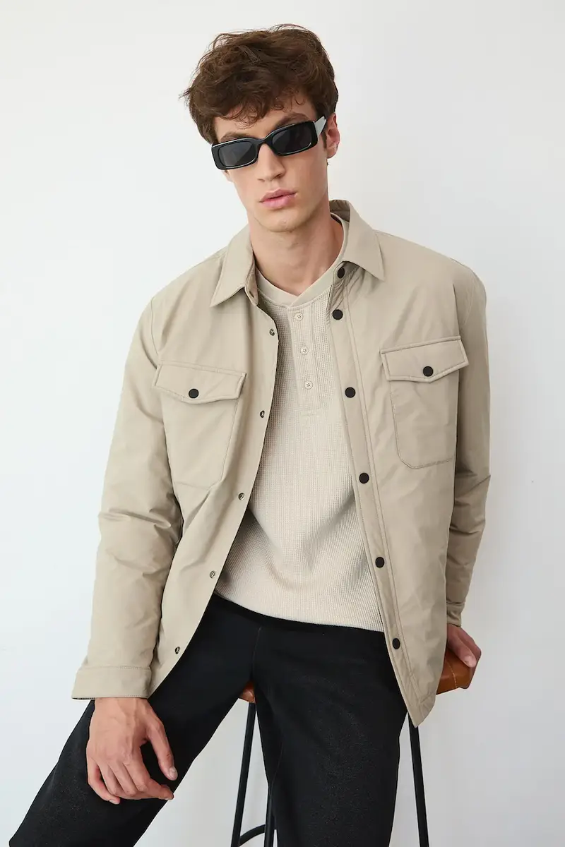 giacca camicia uomo colore beige