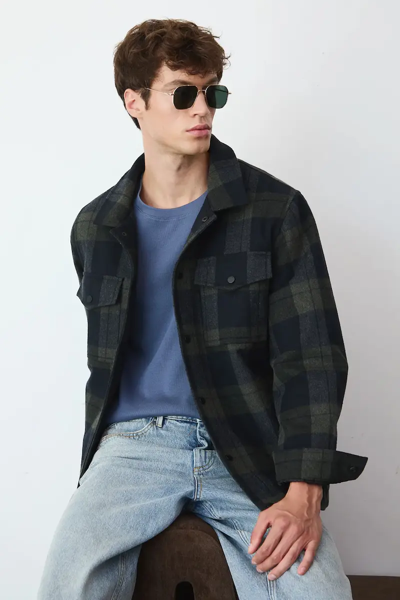 Medicine Maglia Verde con Colletto e Tasche